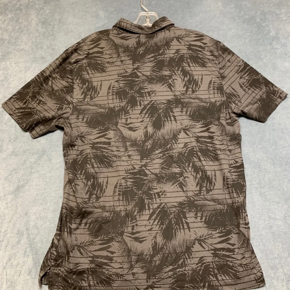 Travis Mathew Polo Shirt Mens XL Gray Palm Tree Collared Performance Golf Tennis